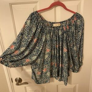Natalie Martin Ella Top Sz M in Green floral (Emerald tone)